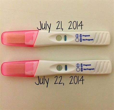 taking pregnancy test before and after